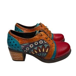 SOCOFY Retro Jacquard Splicing Pattern Women’s  Shoes 37 EU/ 6 US